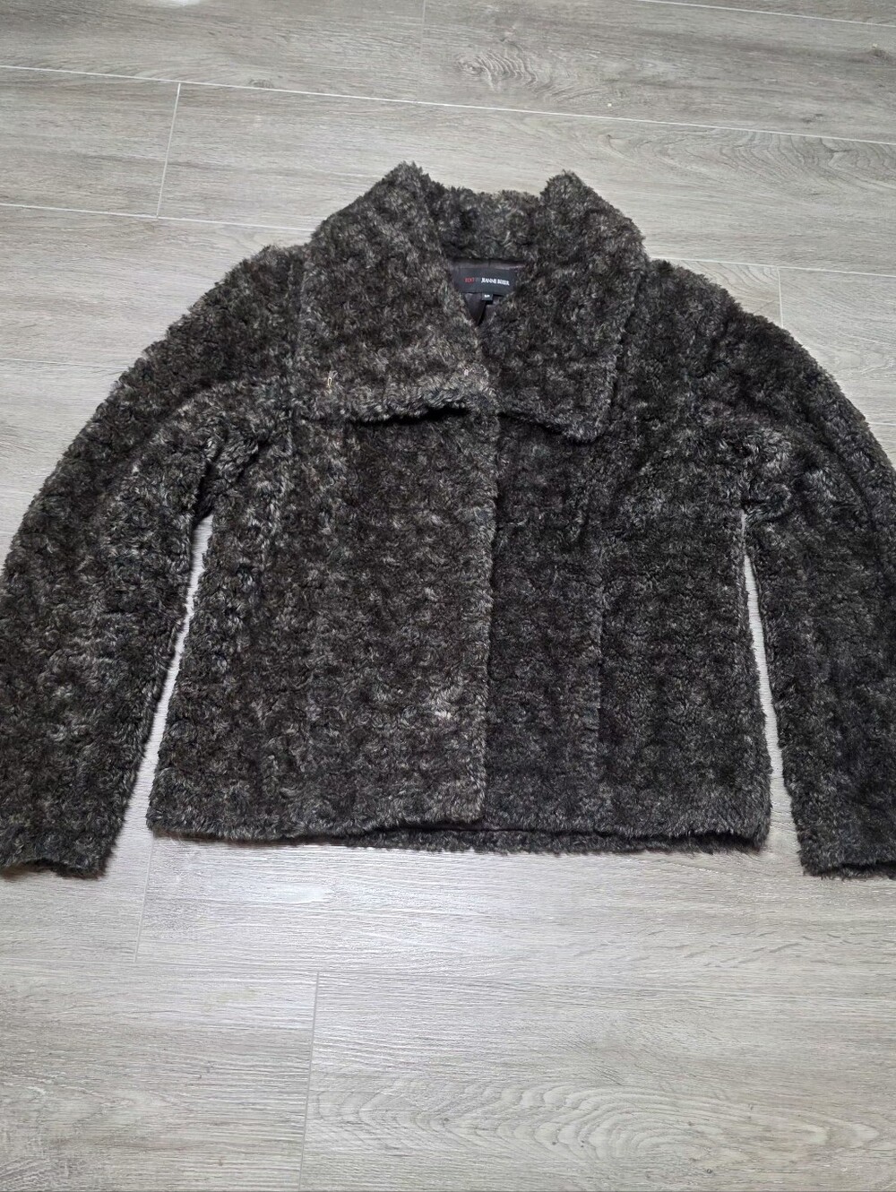 Faux Fur Jacket Edit By Jeanne Beker Womans Size Small Rosette Texture